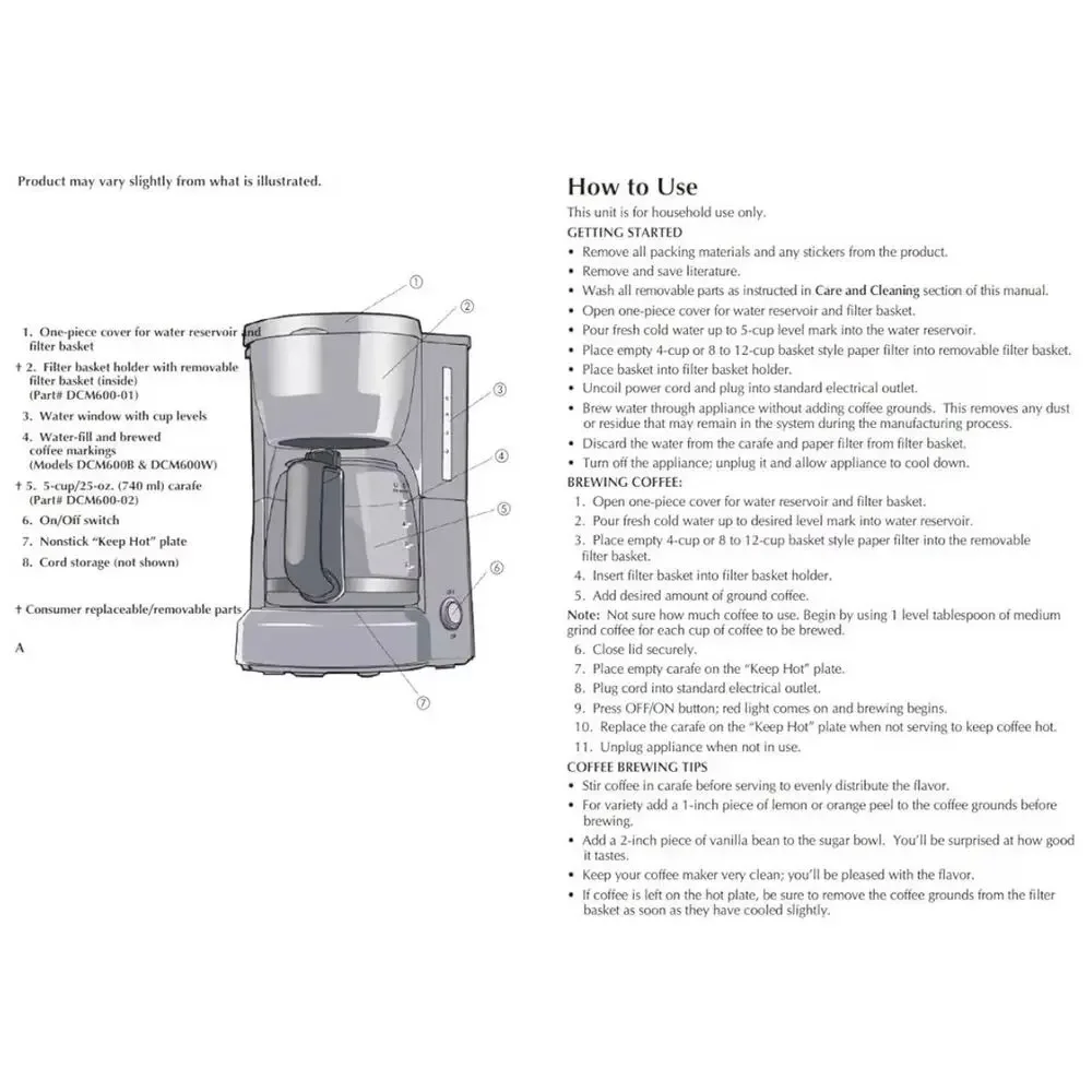 New BLACK+DECKER 5-Cup Coffeemaker, DCM600B Black